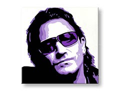 Ručne maľovaný POP Art obraz Bono-U2